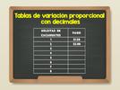 Tabla de variación proporcional con decimales