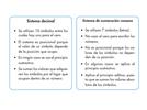 Tabla sobre los sistemas de numeración decimal y romano